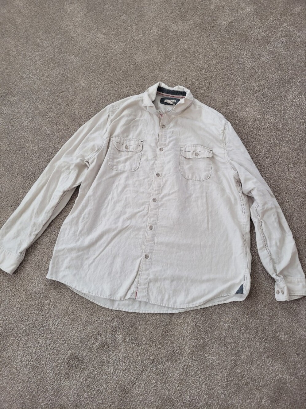 Carbon2Cobalt Mens Linen And Cotton Button Up Shirt Size Large